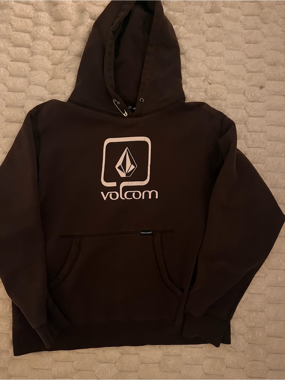 Vintage volcom Black Hoodie Sweatshirt - brown